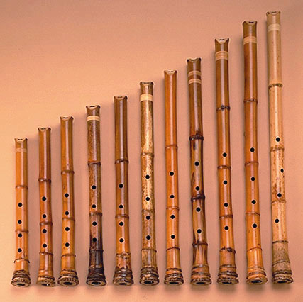 Diversi modelli di shakuhachi